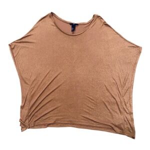H&M Bronze Metallic Dolman Sleeve Top Quiet Luxury Oversized Blouse Small
